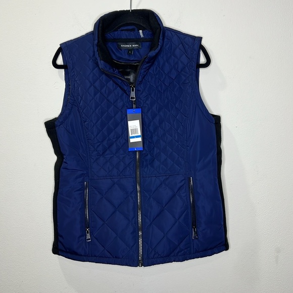Andrew Mark Navy Blue Quilt Vest - Picture 5 of 6